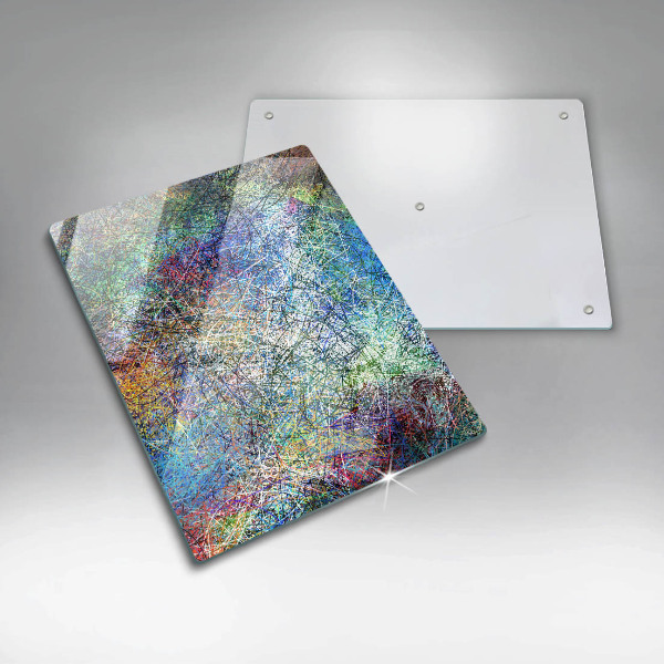 Planche à découper verre Abstraction de lignes colorées