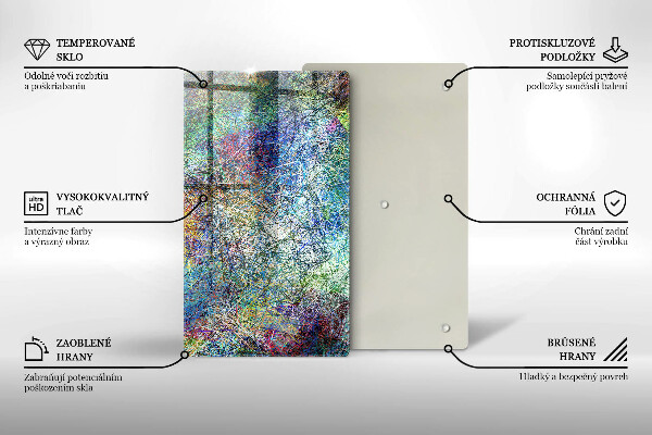 Planche à découper verre Abstraction de lignes colorées