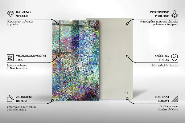 Planche à découper verre Abstraction de lignes colorées