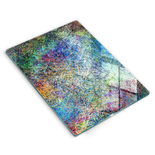 Planche à découper verre Abstraction de lignes colorées