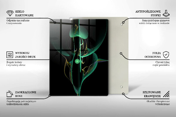 Planche à découper verre Abstraction de lignes colorées