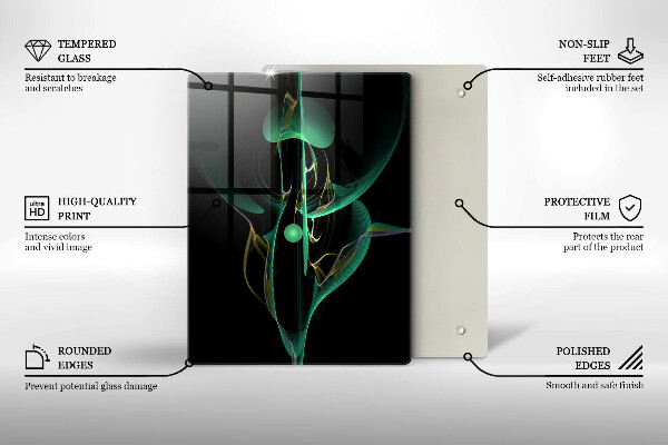 Planche à découper verre Abstraction de lignes colorées
