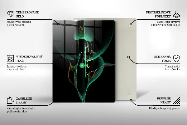 Planche à découper verre Abstraction de lignes colorées