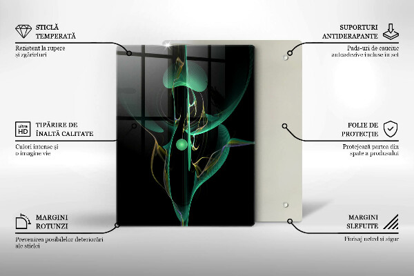 Planche à découper verre Abstraction de lignes colorées