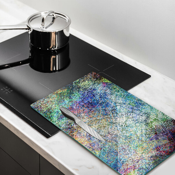 Planche à découper verre Abstraction de lignes colorées