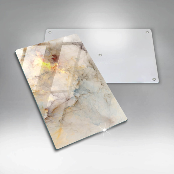 Protection pour plaque de cuisson Texture de marbre avec de l'or