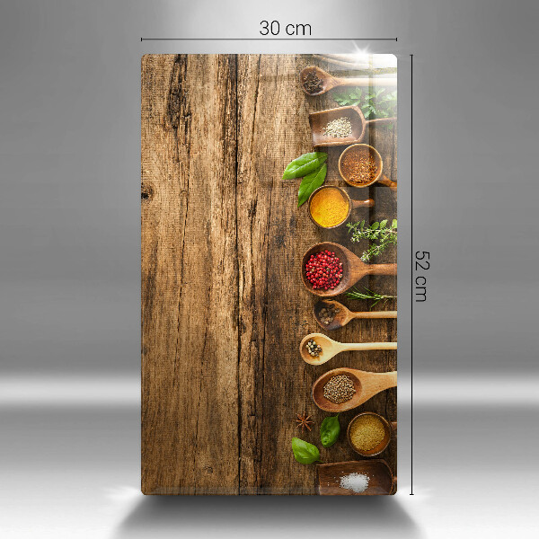 Planche à découper verre Cuillères en bois d'épices