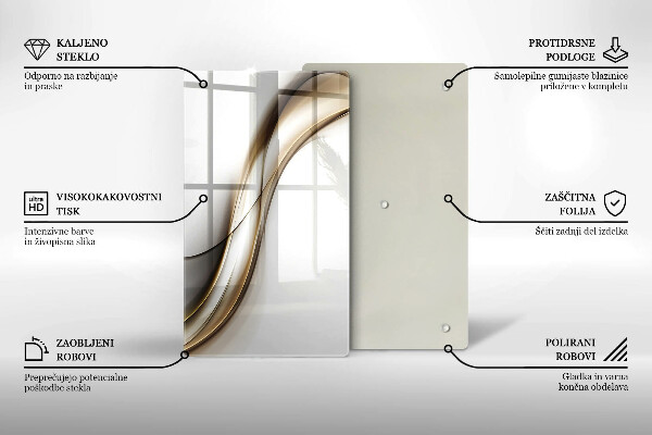 Planche à découper verre Abstraction de lignes douces