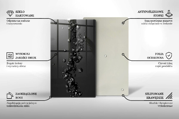 Planche à découper verre Abstraction de formes 3D