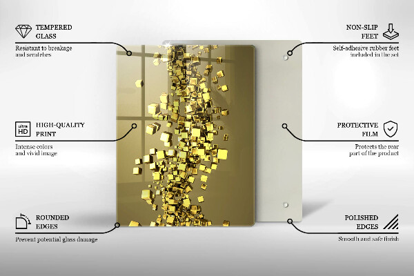 Planche à découper verre Abstraction de formes 3D