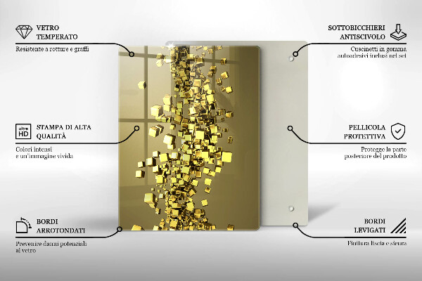 Planche à découper verre Abstraction de formes 3D