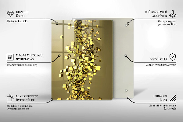 Planche à découper verre Abstraction de formes 3D