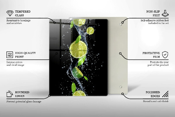 Planche à découper verre Plumes d'oiseaux bohèmes