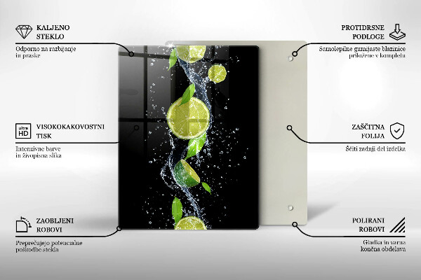 Planche à découper verre Plumes d'oiseaux bohèmes