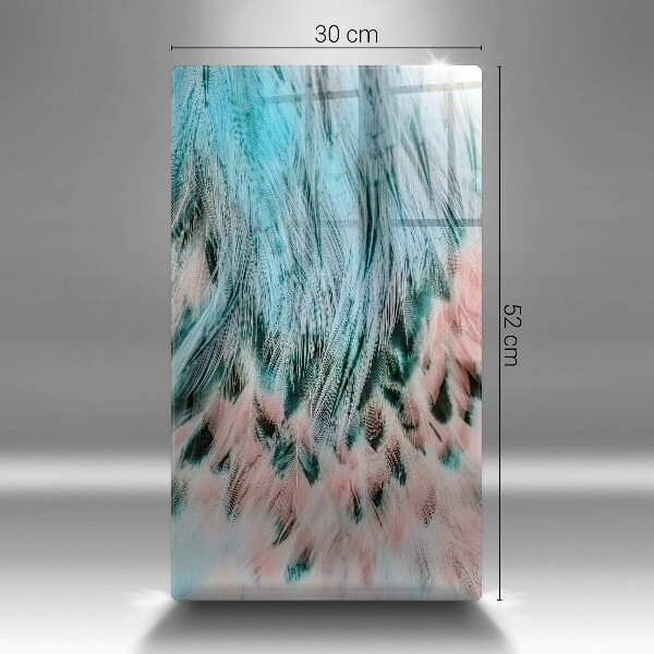 Planche à découper verre Plumes d'oiseaux bohèmes