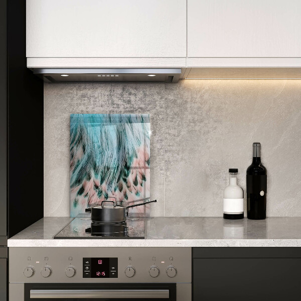 Planche à découper verre Plumes d'oiseaux bohèmes