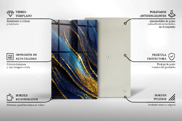 Protection pour plaque de cuisson Abstraction bleu marine