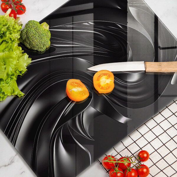 Protection pour plaque de cuisson Messe noire abstraite