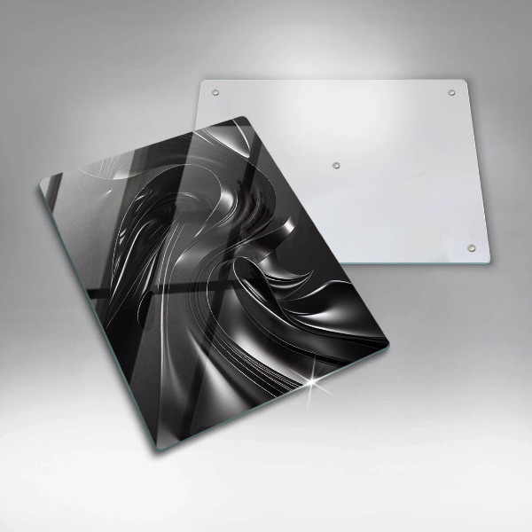 Protection pour plaque de cuisson Messe noire abstraite