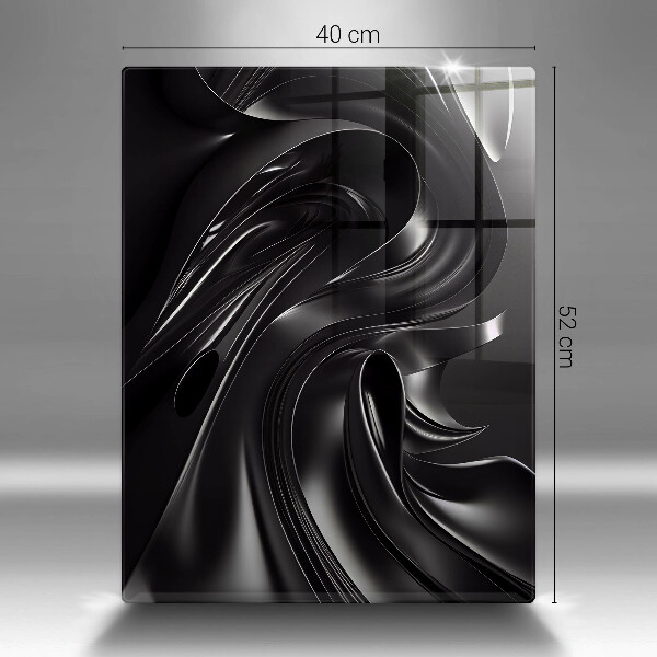 Protection pour plaque de cuisson Messe noire abstraite