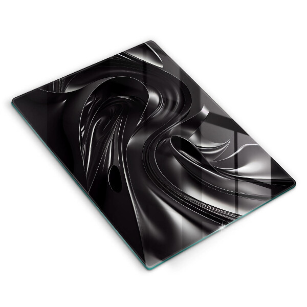 Protection pour plaque de cuisson Messe noire abstraite