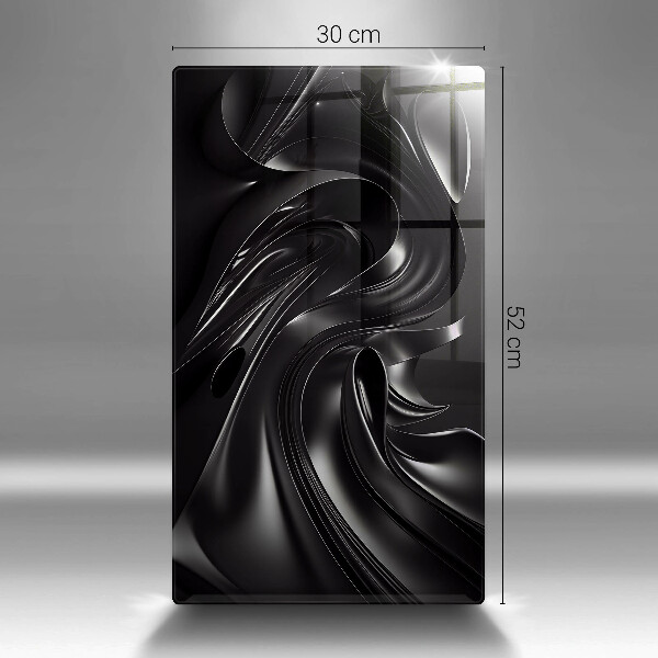 Protection pour plaque de cuisson Messe noire abstraite
