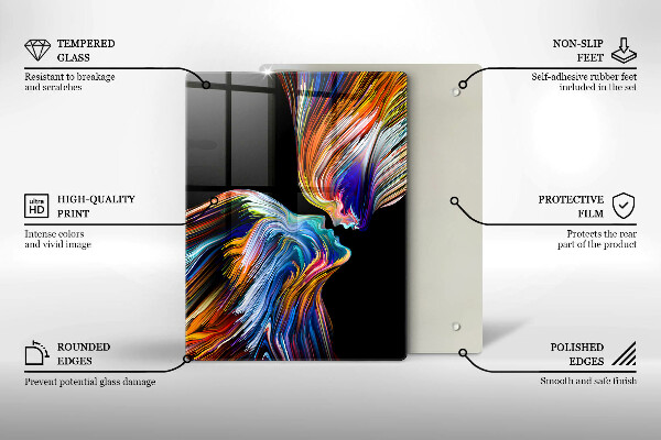 Protection pour plaque de cuisson Fleurs bleues