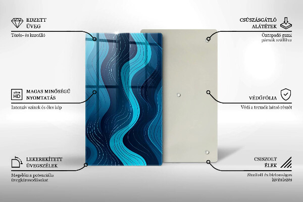 Protection pour plaque de cuisson Vagues abstraites