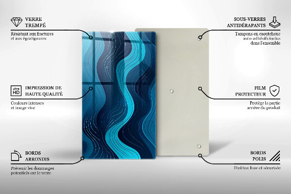 Protection pour plaque de cuisson Vagues abstraites