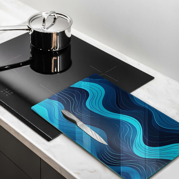Protection pour plaque de cuisson Vagues abstraites