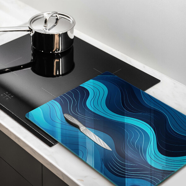 Protection pour plaque de cuisson Vagues abstraites