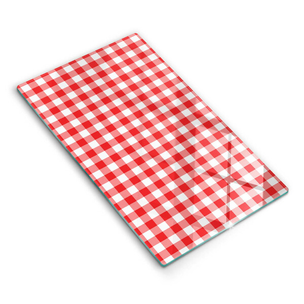 Protection pour plaque de cuisson Motif à carreaux rouge et blanc