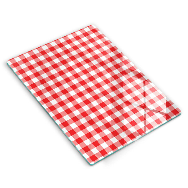 Protection pour plaque de cuisson Motif à carreaux rouge et blanc