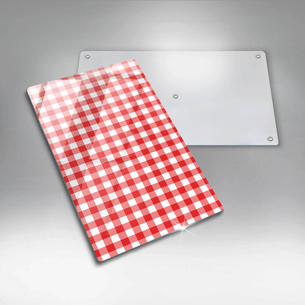 Protection pour plaque de cuisson Motif à carreaux rouge et blanc