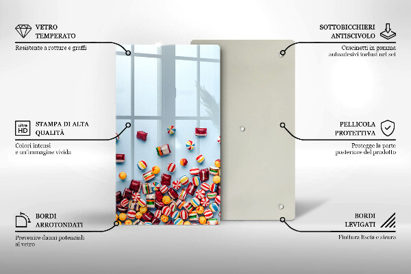 Protection pour plaque de cuisson Bonbons colorés