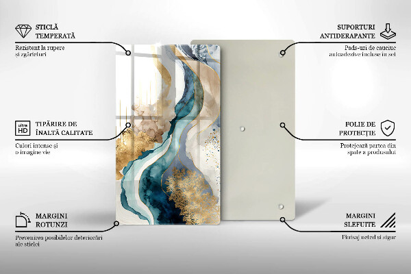 Protection pour plaque de cuisson Marbre coloré