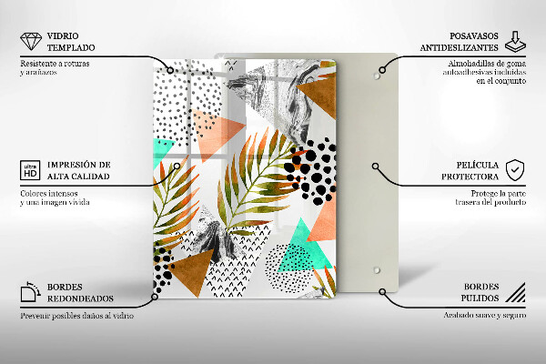 Protection pour plaque de cuisson Marbre bleu et or