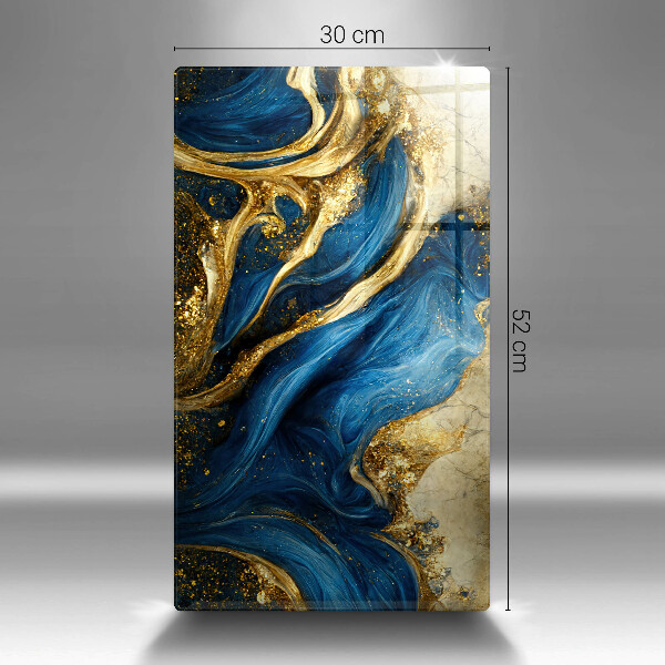 Protection pour plaque de cuisson Marbre bleu et or