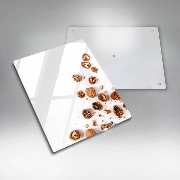 Protection pour plaque de cuisson Noix sur fond blanc