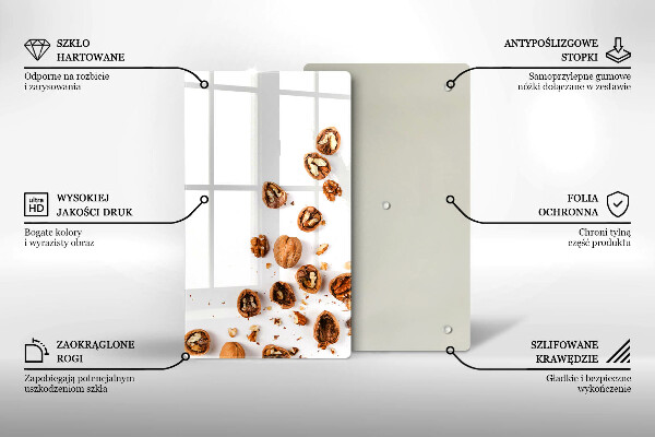 Protection pour plaque de cuisson Noix sur fond blanc