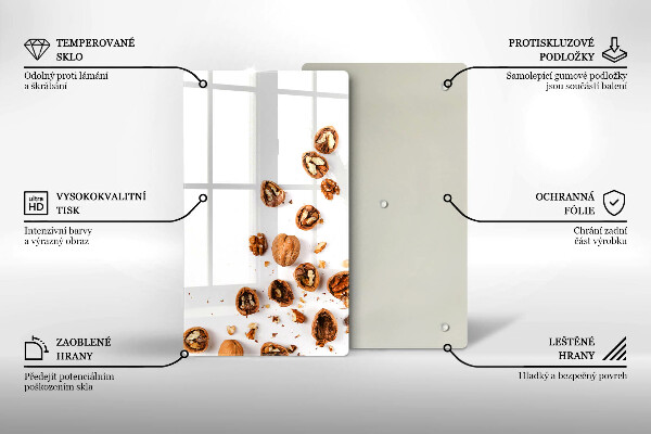 Protection pour plaque de cuisson Noix sur fond blanc