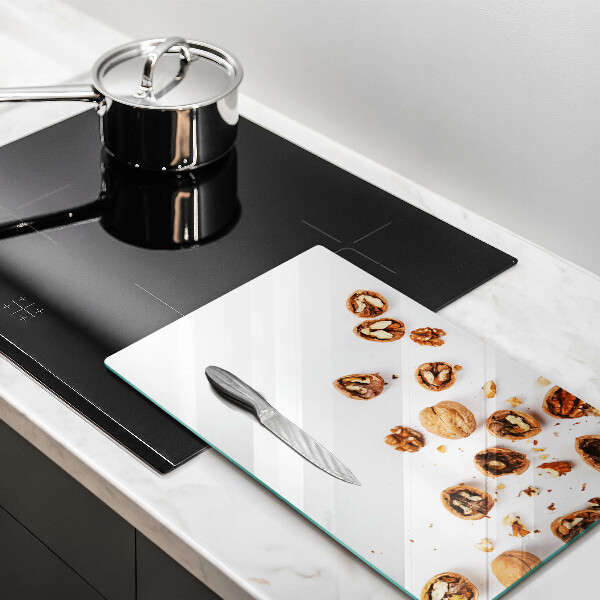 Protection pour plaque de cuisson Noix sur fond blanc
