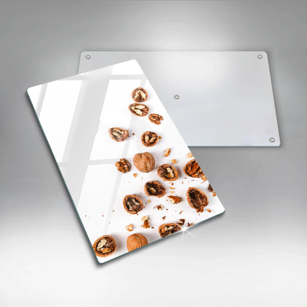 Protection pour plaque de cuisson Noix sur fond blanc