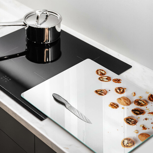 Protection pour plaque de cuisson Noix sur fond blanc
