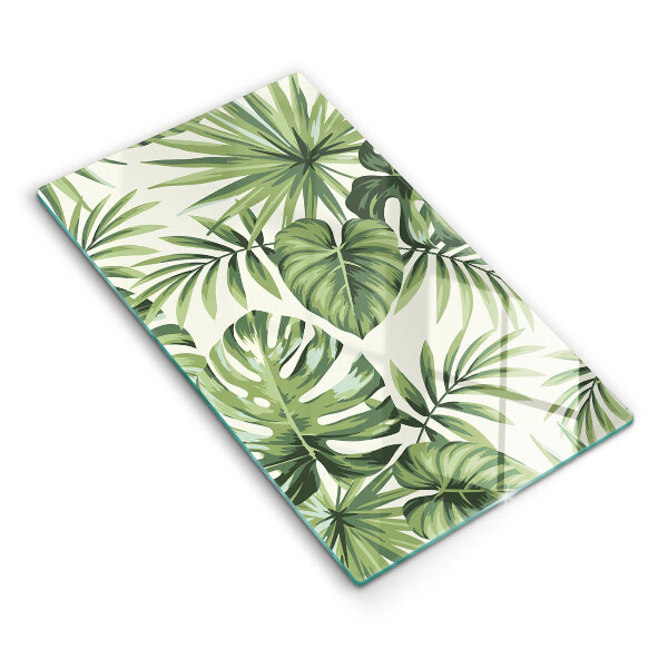 Protection pour plaque de cuisson Illustration de feuilles de Monstera