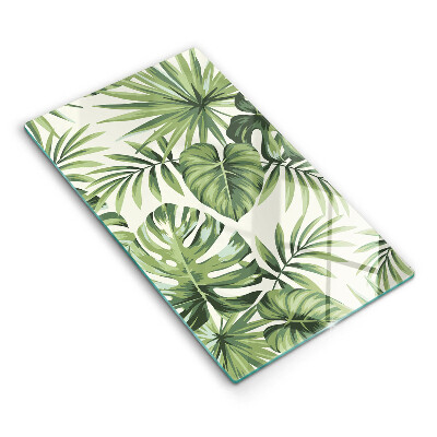 Protection pour plaque de cuisson Illustration de feuilles de Monstera