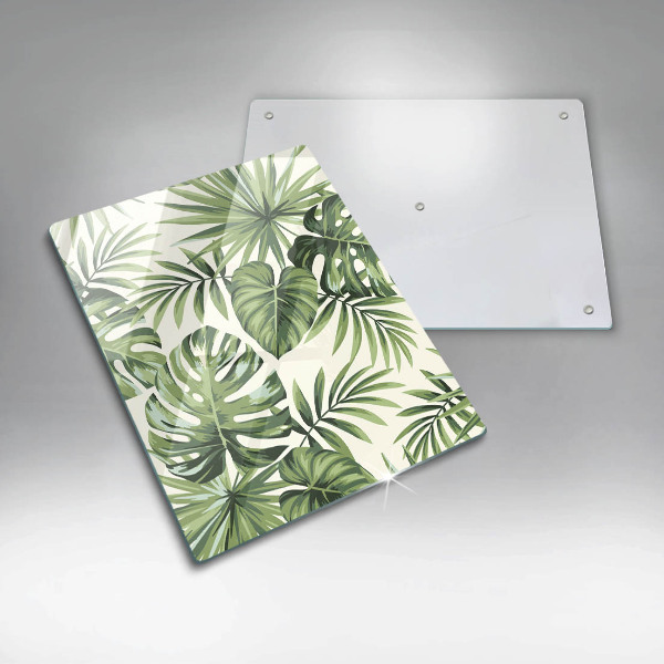 Protection pour plaque de cuisson Illustration de feuilles de Monstera