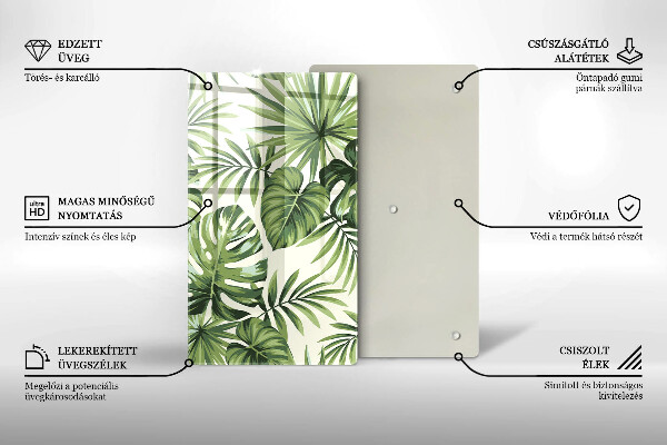 Protection pour plaque de cuisson Illustration de feuilles de Monstera