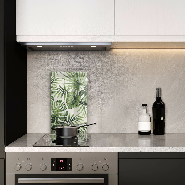 Protection pour plaque de cuisson Illustration de feuilles de Monstera