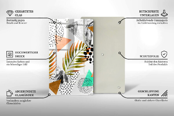 Protection pour plaque de cuisson Modèle de feuilles de bohème